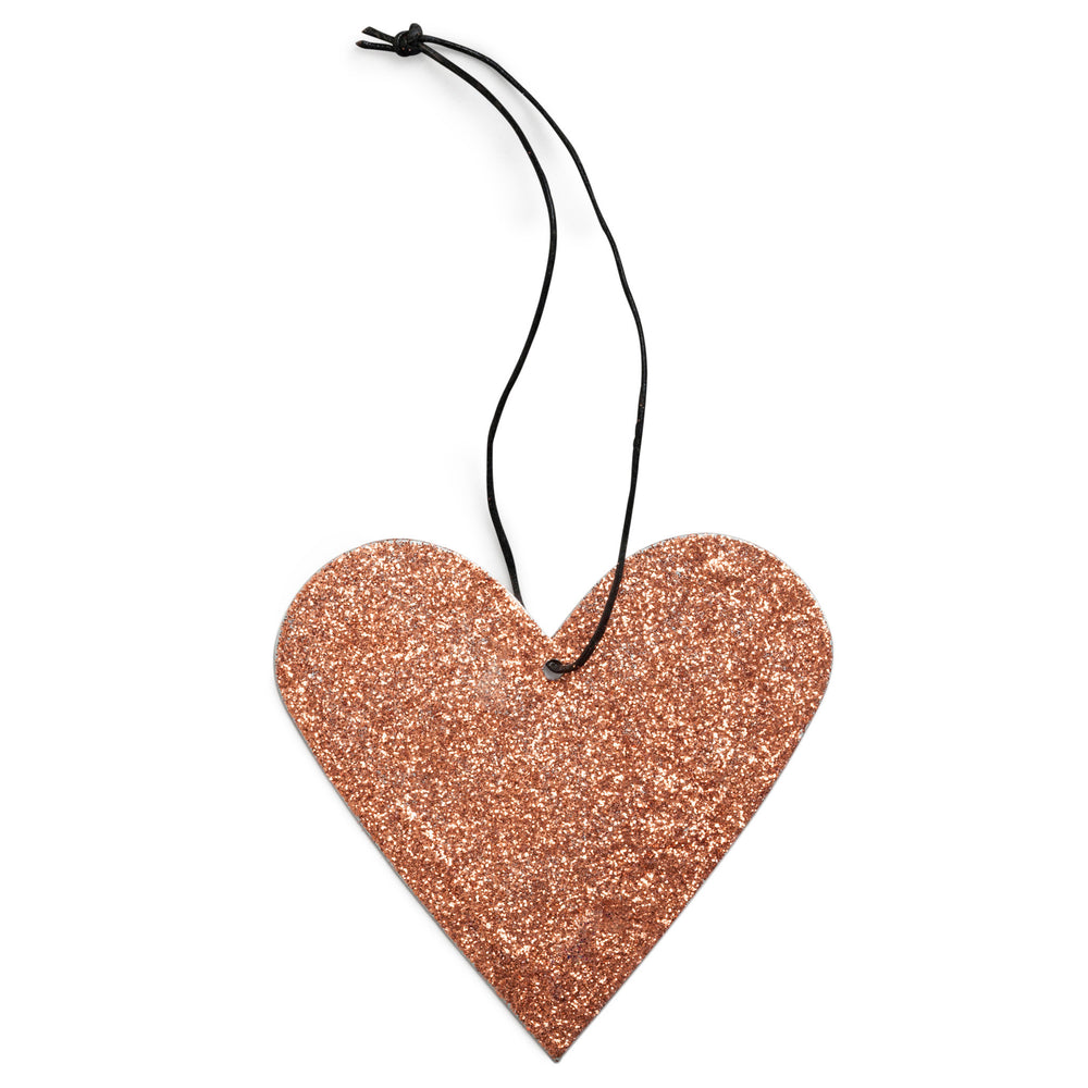 kobber hjerte - copper heart glitter ornament nordstjerne