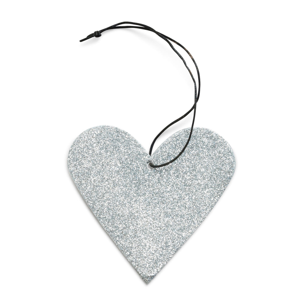 glitter heart, silver