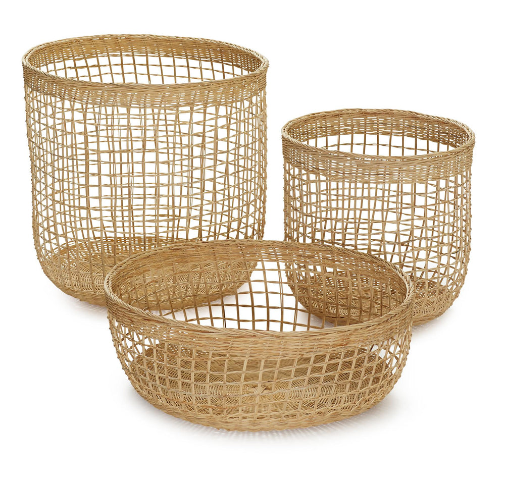 Rattan baskets, set of 3