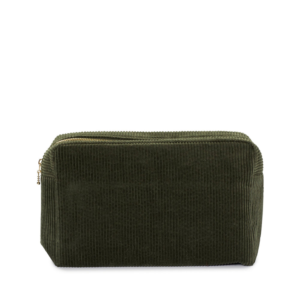 corduroy large pouch, green tea