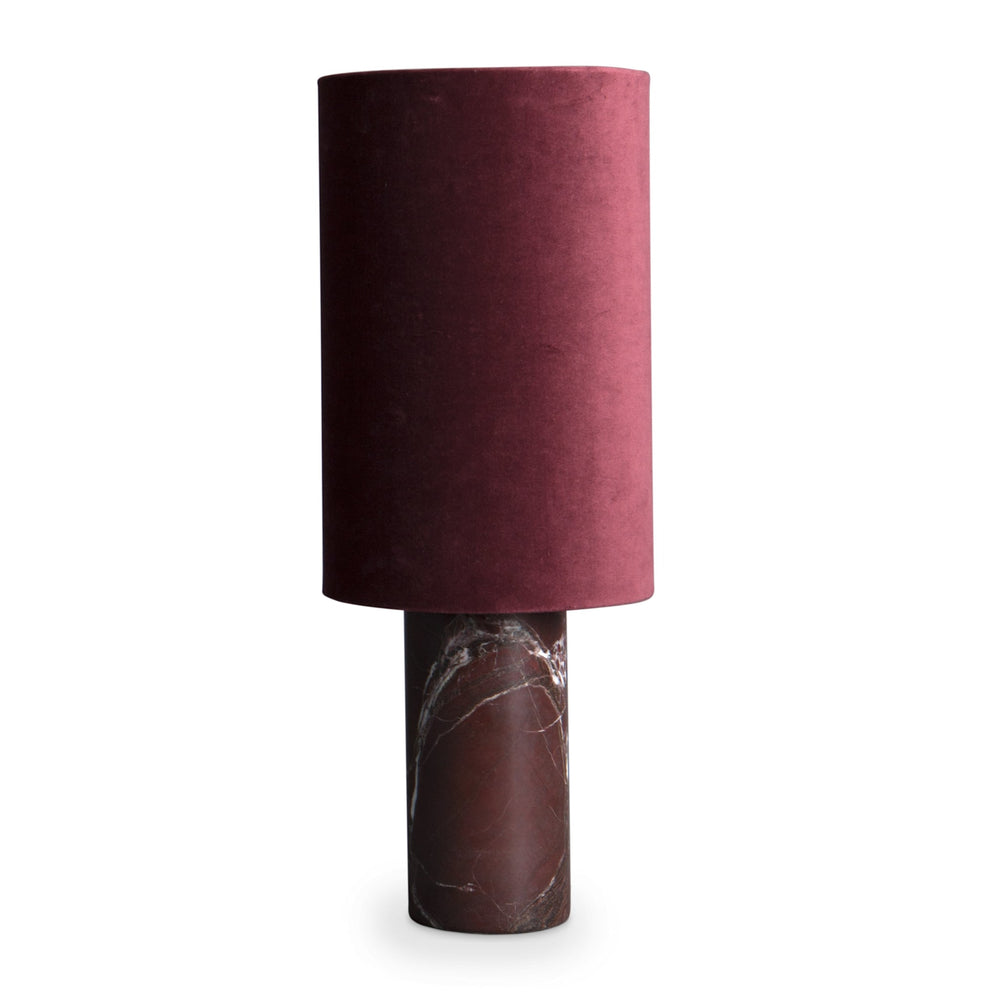 statement lamp, burgundy
