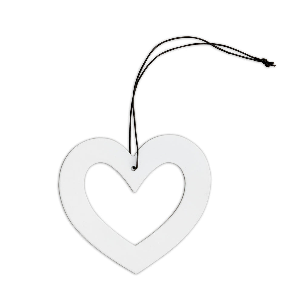 nordstjerne white metal heart christmas ornament