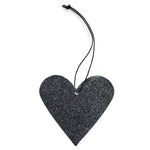 sort glimmer hjerte - black heart glitter ornament nordstjerne