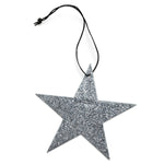 5 point grey star glitter ornament nordstjerne