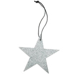 5 point silver star glitter ornament nordstjerne