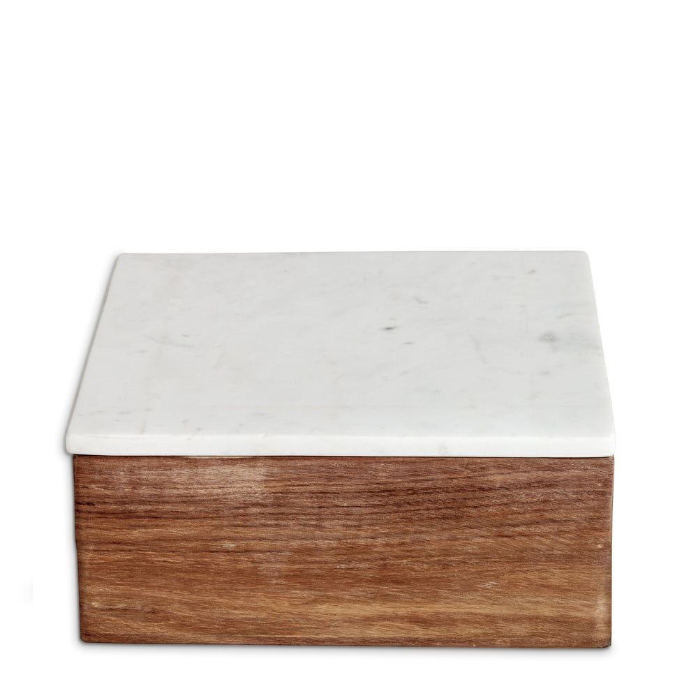 marblelous wooden box large, white
