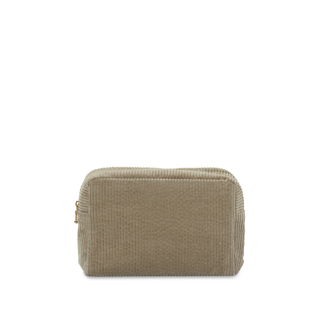 corduroy small pouch, nude grey