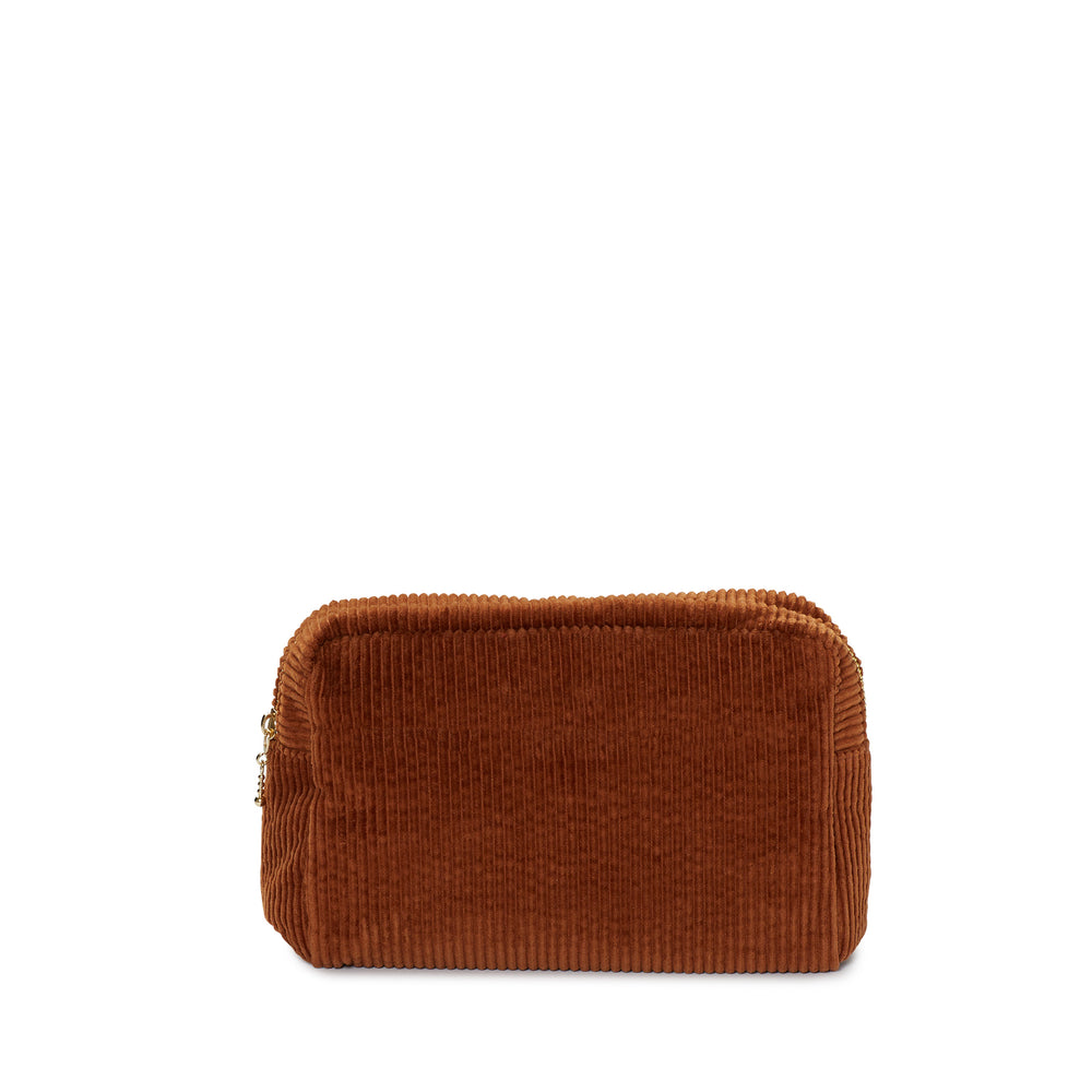 corduroy small pouch, caramel