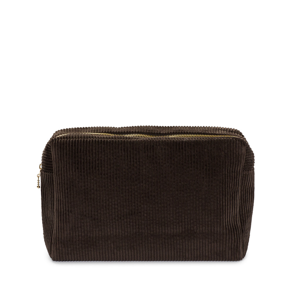 corduroy large pouch, chocolate