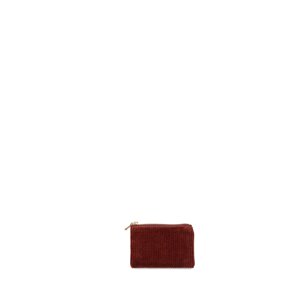 corduroy purse, rust