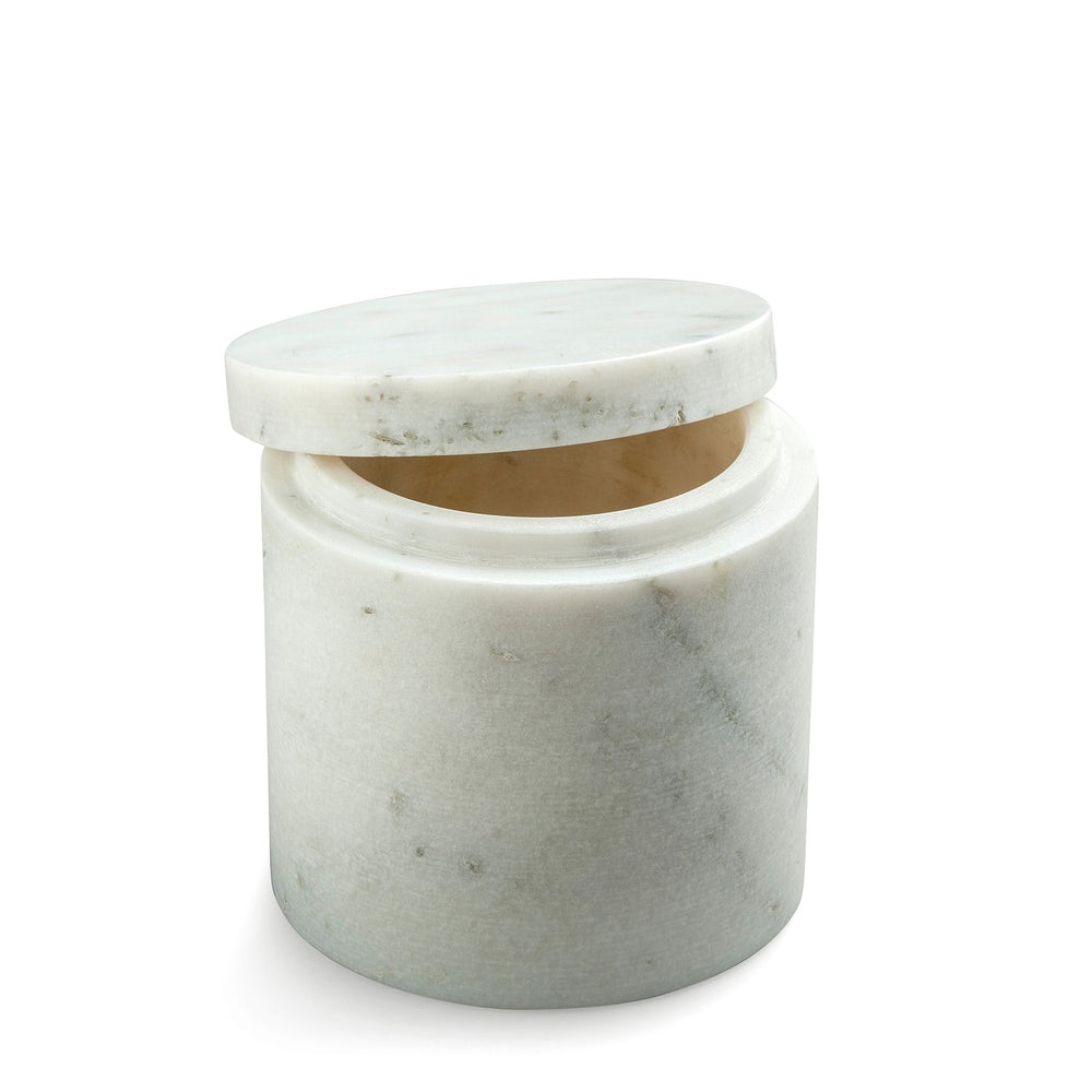 marmor krukke med låg - white marble jar with lid tipped lid nordstjerne