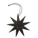 sort glimmer julestjerne nordstjerne - black glitter star ornament